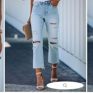 🌟NWT VICI High rise distressed Straight Leg Jeans